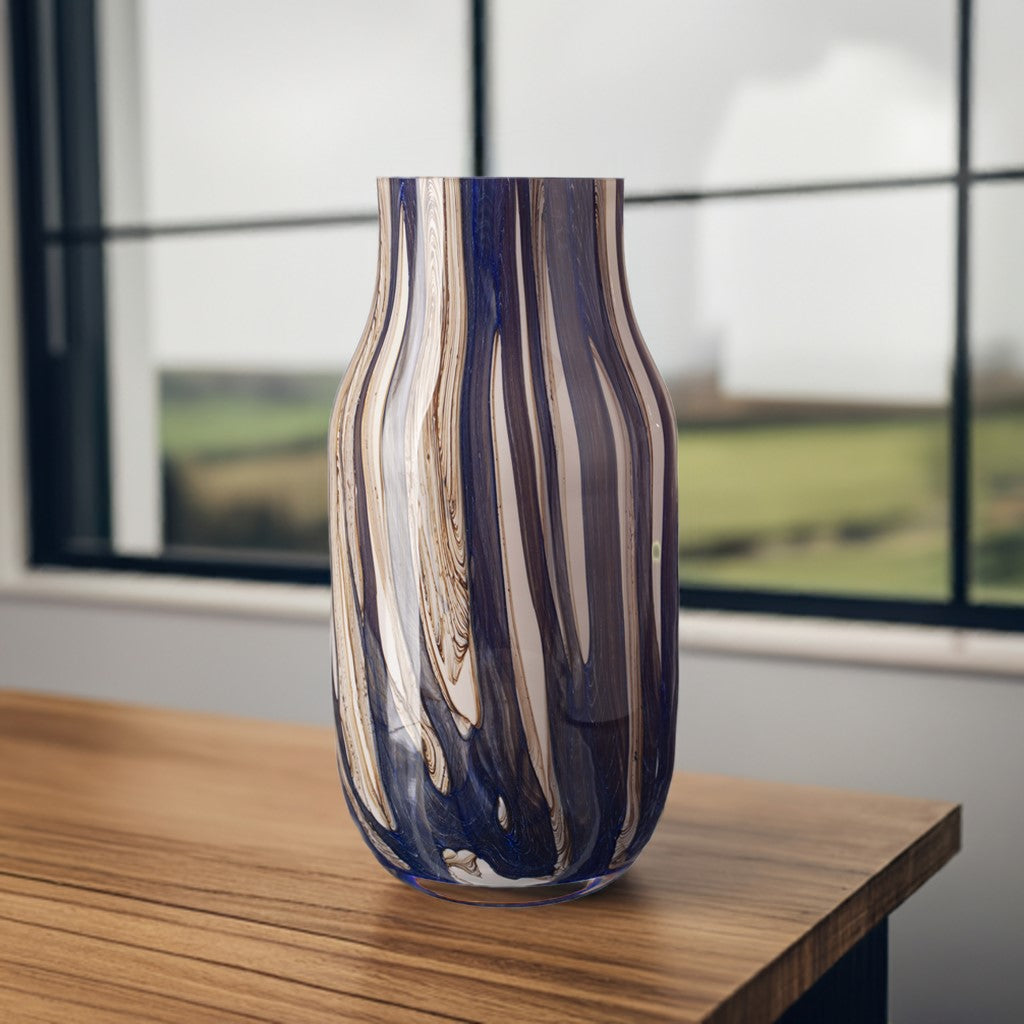 Tall Curved Vase 28cm - Naval Oak