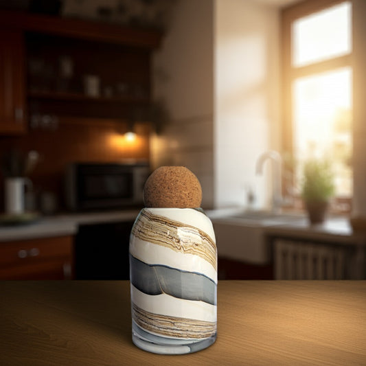 Glass Jar with Cork Ball Lid
