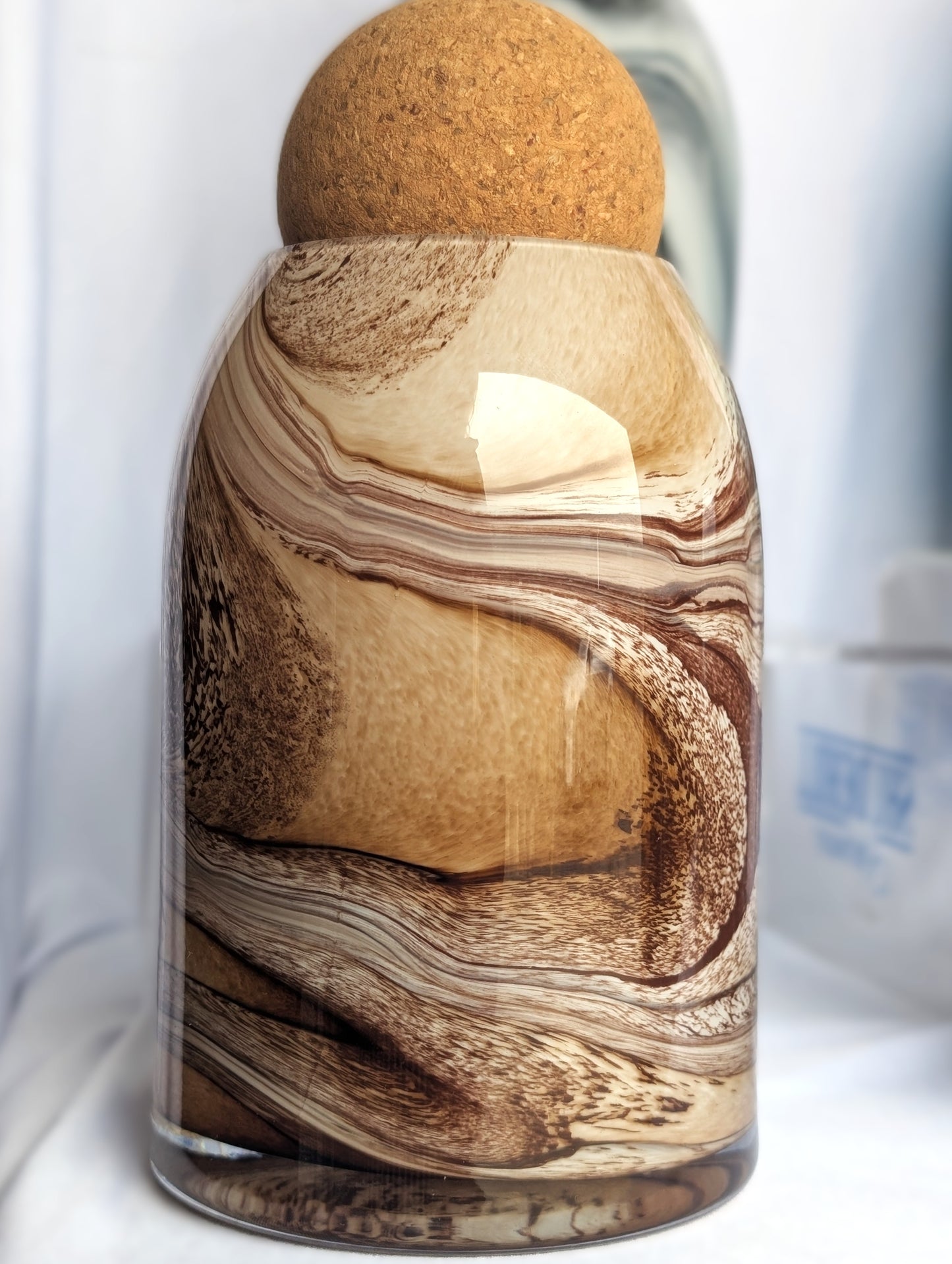 Glass Jar with Cork Ball Lid