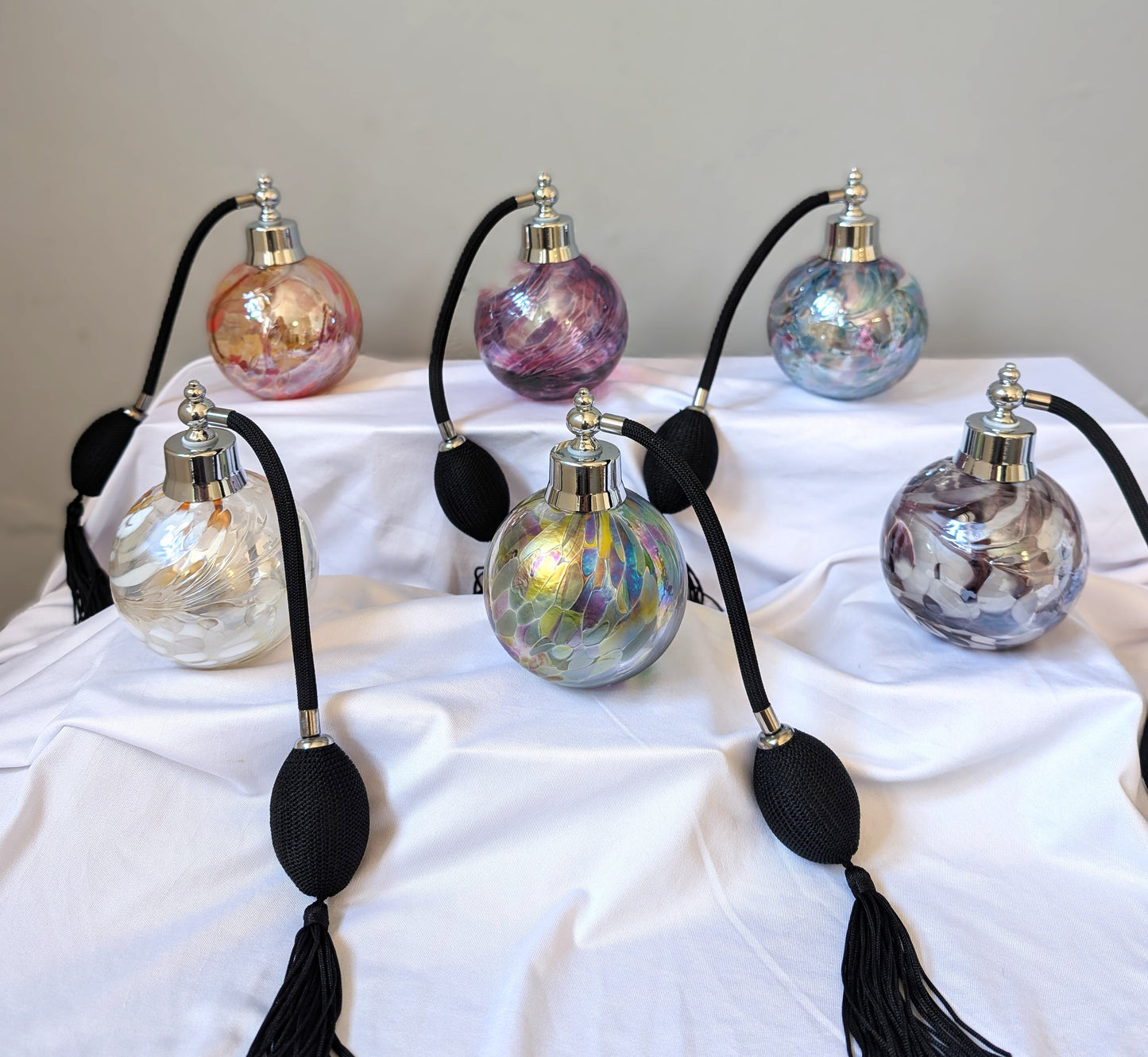 Vintage Glass Perfume Atomiser Bottles Birthstone