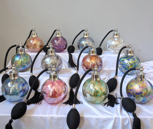 Vintage Glass Perfume Atomiser Bottles Birthstone