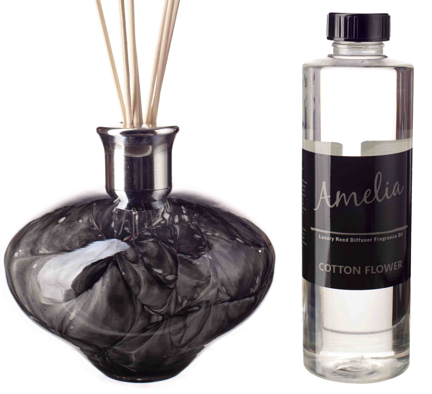Oval Reed Diffuser - Black Marble