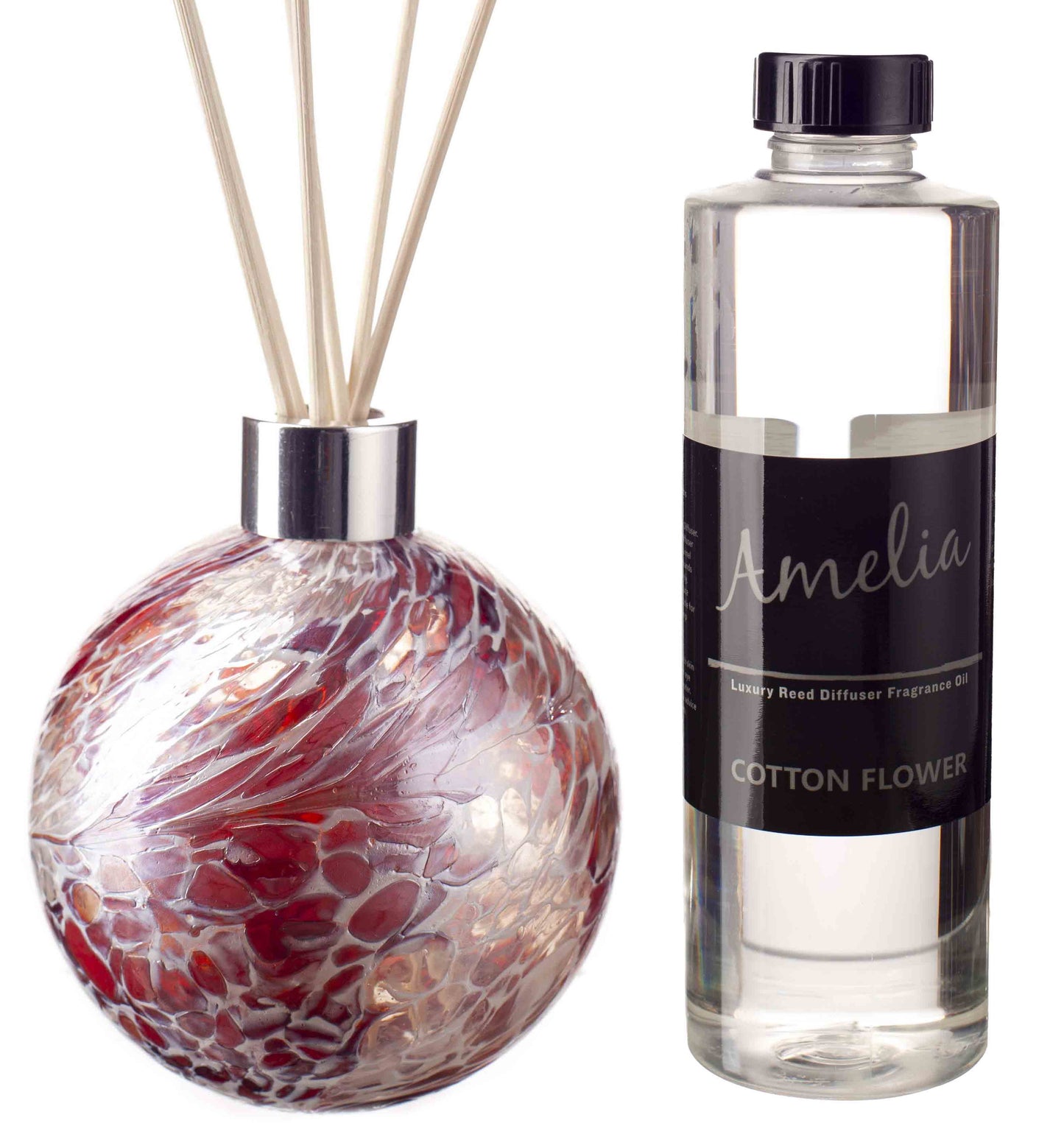 Sphere Reed Diffuser - Red and White Crackle
