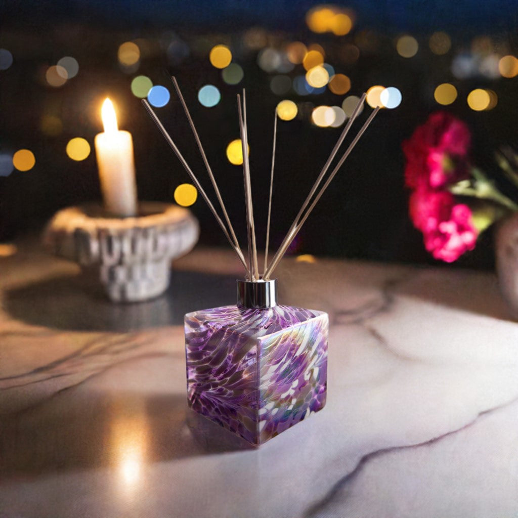 Square Reed Diffuser - Purple & White