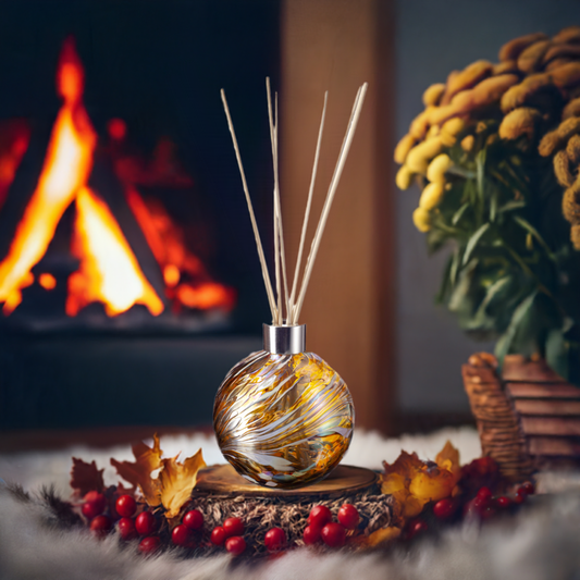 Sphere Reed Diffuser - Gold, Brown and White
