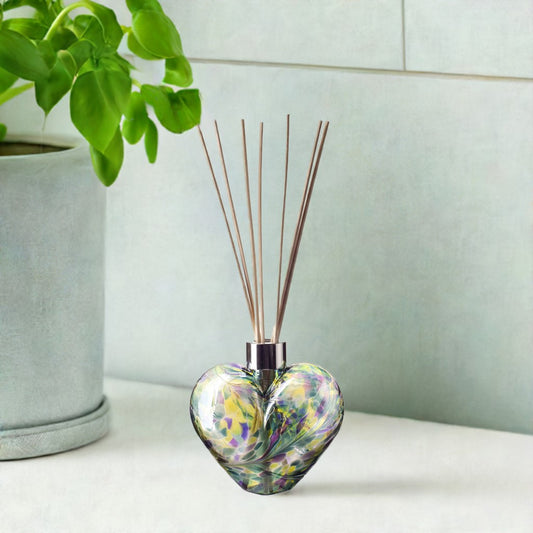 Heart Reed Diffuser - Green, Purple and Yellow