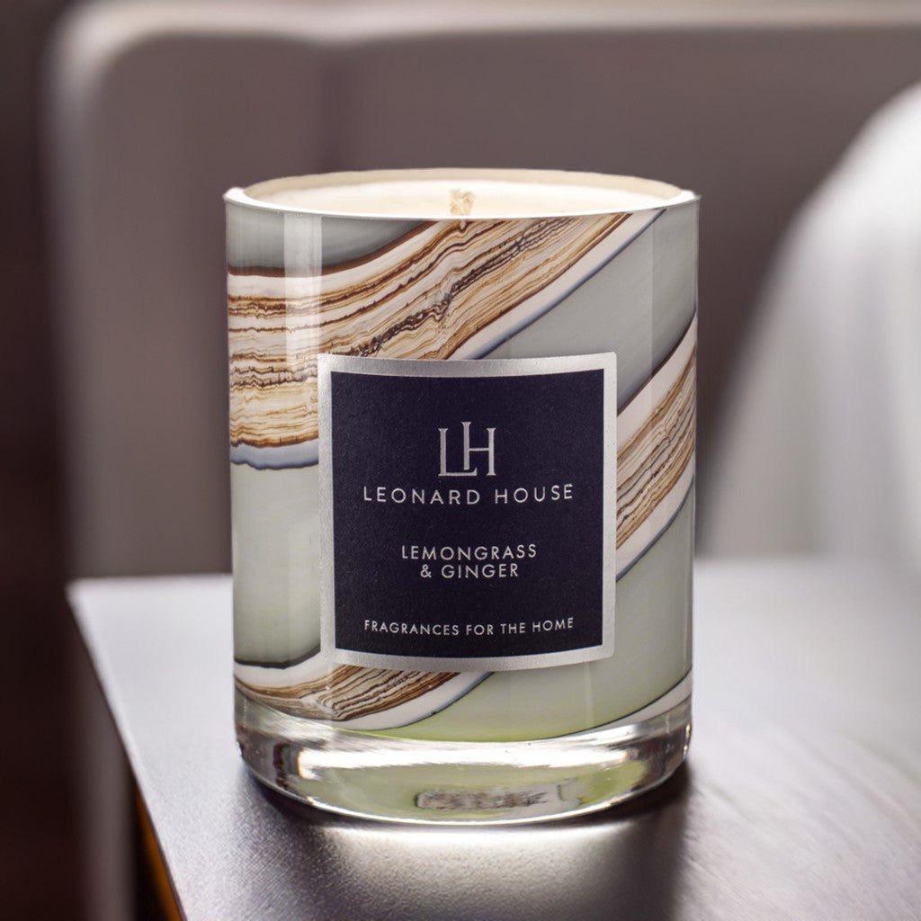 Lemongrass & Ginger Soy Wax Candle in Smoked Meadow