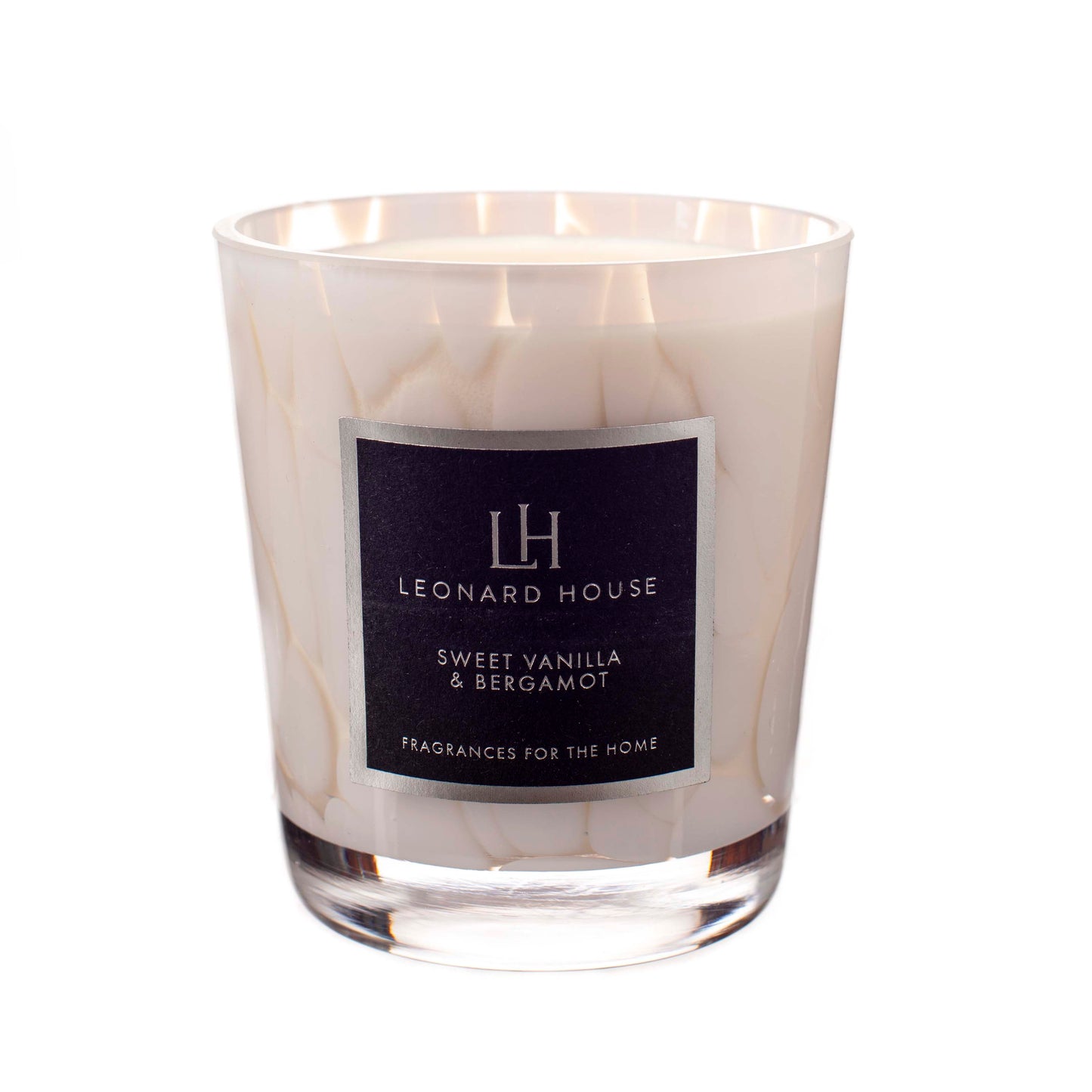 Sweet Vanilla and Bergamot Soy Wax Candle in White Glass Jar