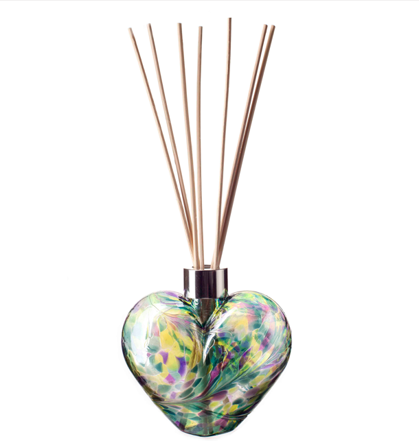 Heart Reed Diffuser - Green, Purple and Yellow