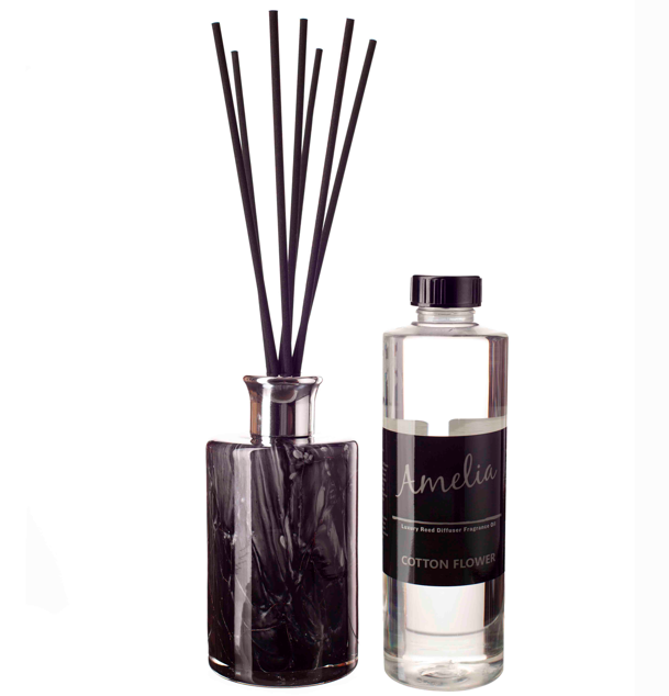 Large Cylinder Reed Diffuser - Black Marble