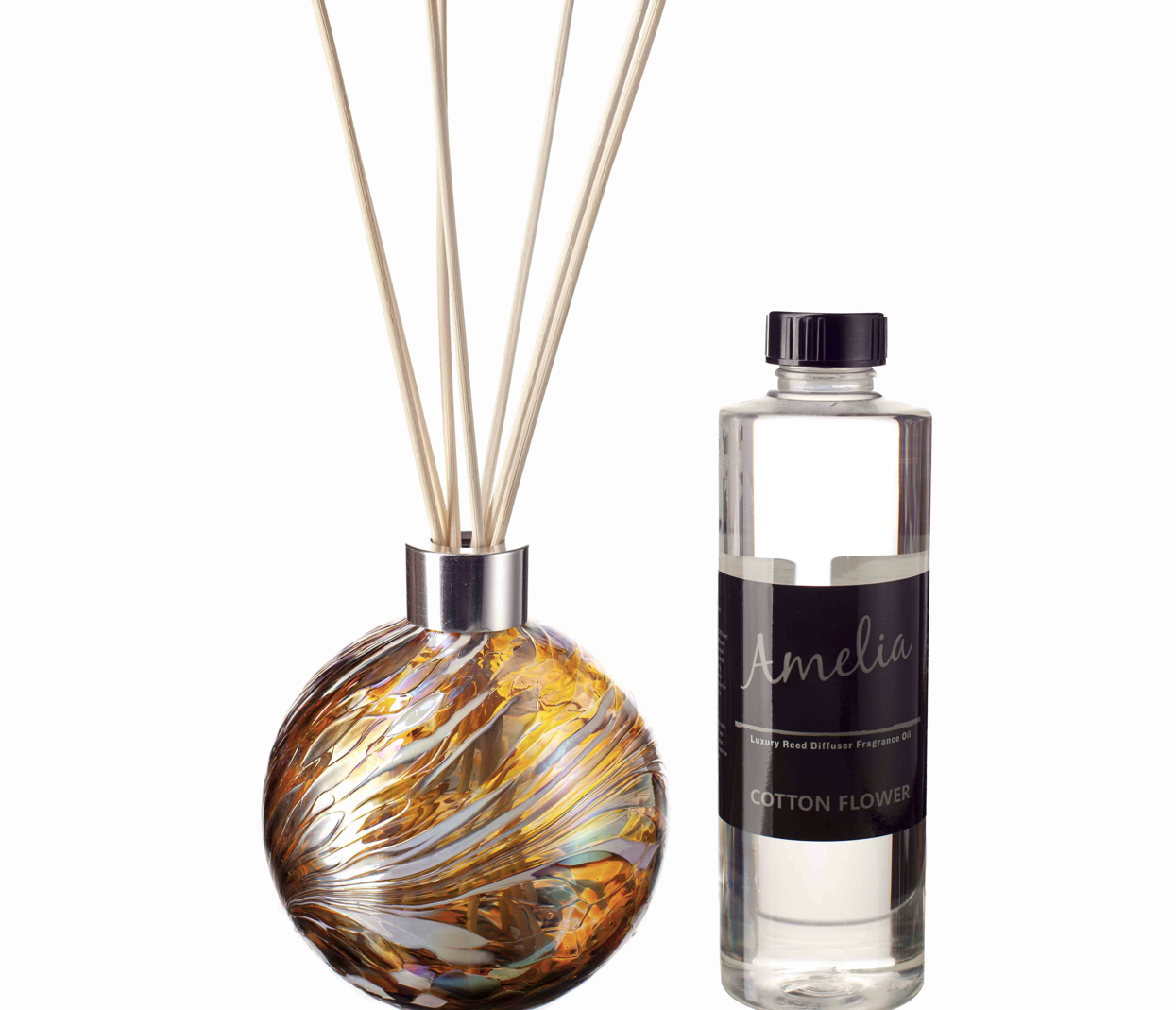 Sphere Reed Diffuser - Gold, Brown and White