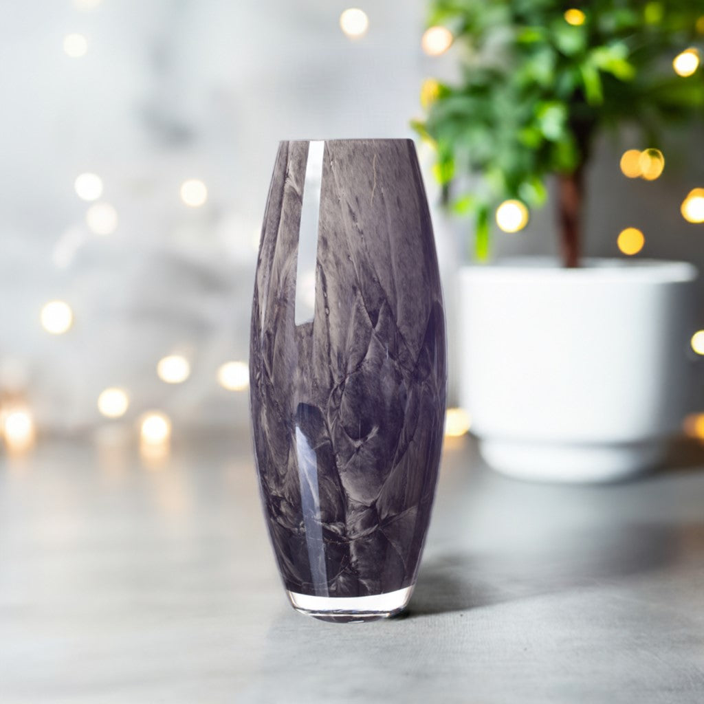 Tapered Vase 25cm - Black Marble