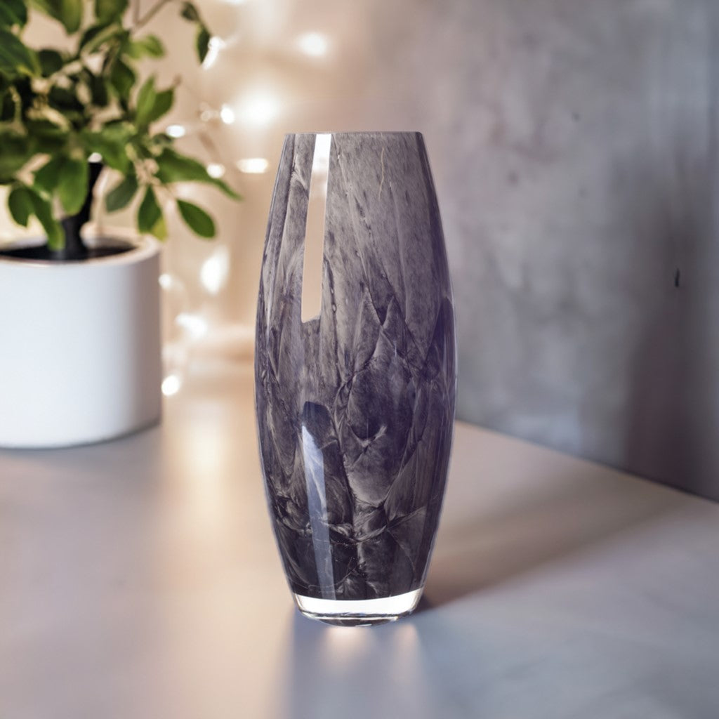 Tapered Vase 25cm - Black Marble