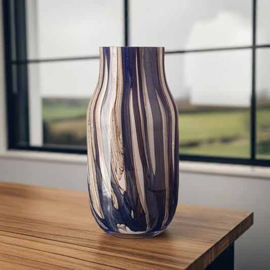 Tall Curved Vase 28cm - Naval Oak